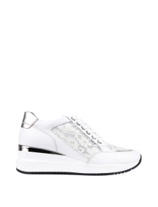 Жіночі кросівки Attizzare шкіряні білі з гіпюровими вставками - фото  - Miraton