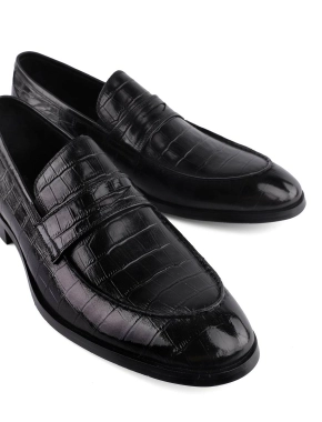 Мужские туфли лоферы Miguel Miratez черные 1357-218-A600