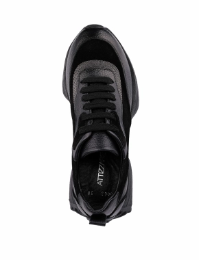 Женские замшевые кроссовки черные 